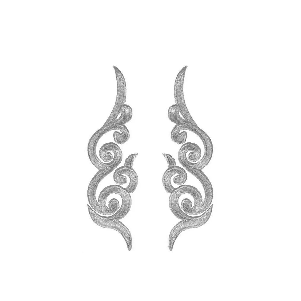 2-Piece Baroque Embroidery Applique Patch – Gold & Silver Sequin