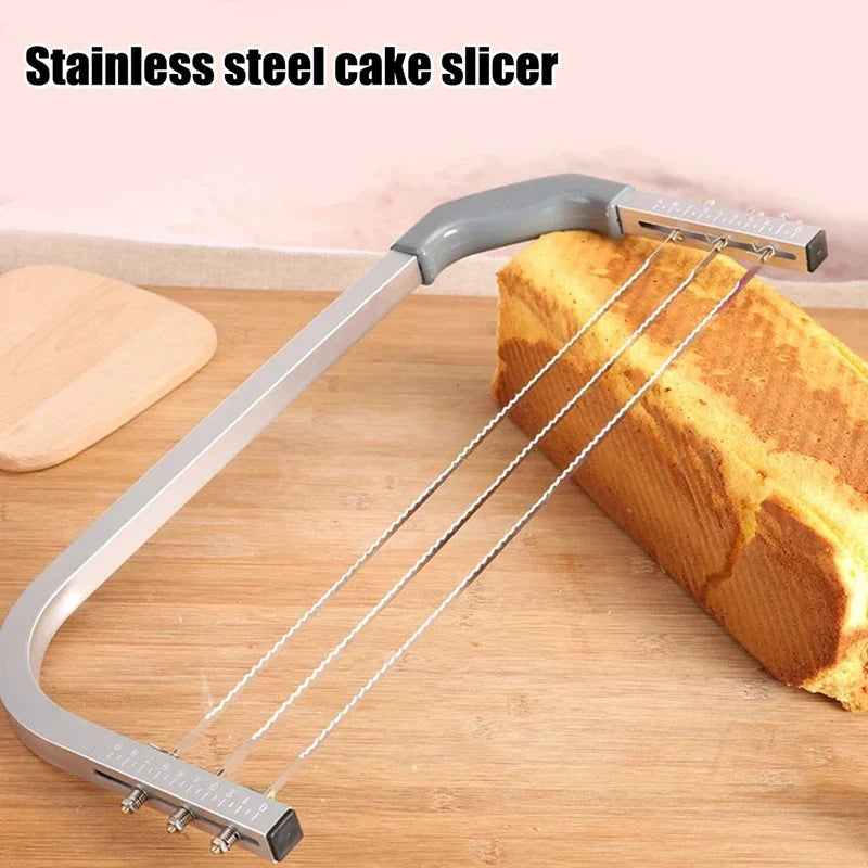 Adjustable Stainless Steel Cake Leveler Slicer – 3 Blades
