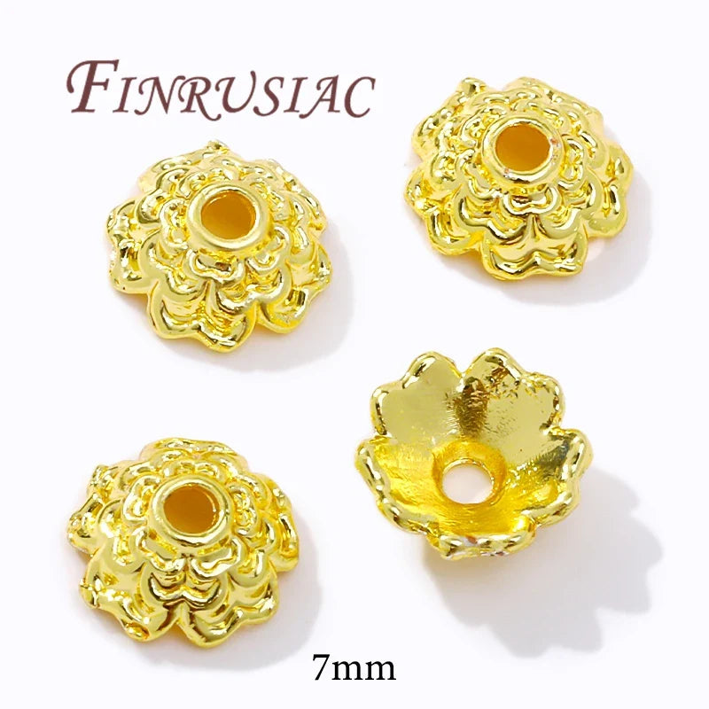 18K/14K Gold Plated Filigree Flower Bead Caps – Jewelry Making