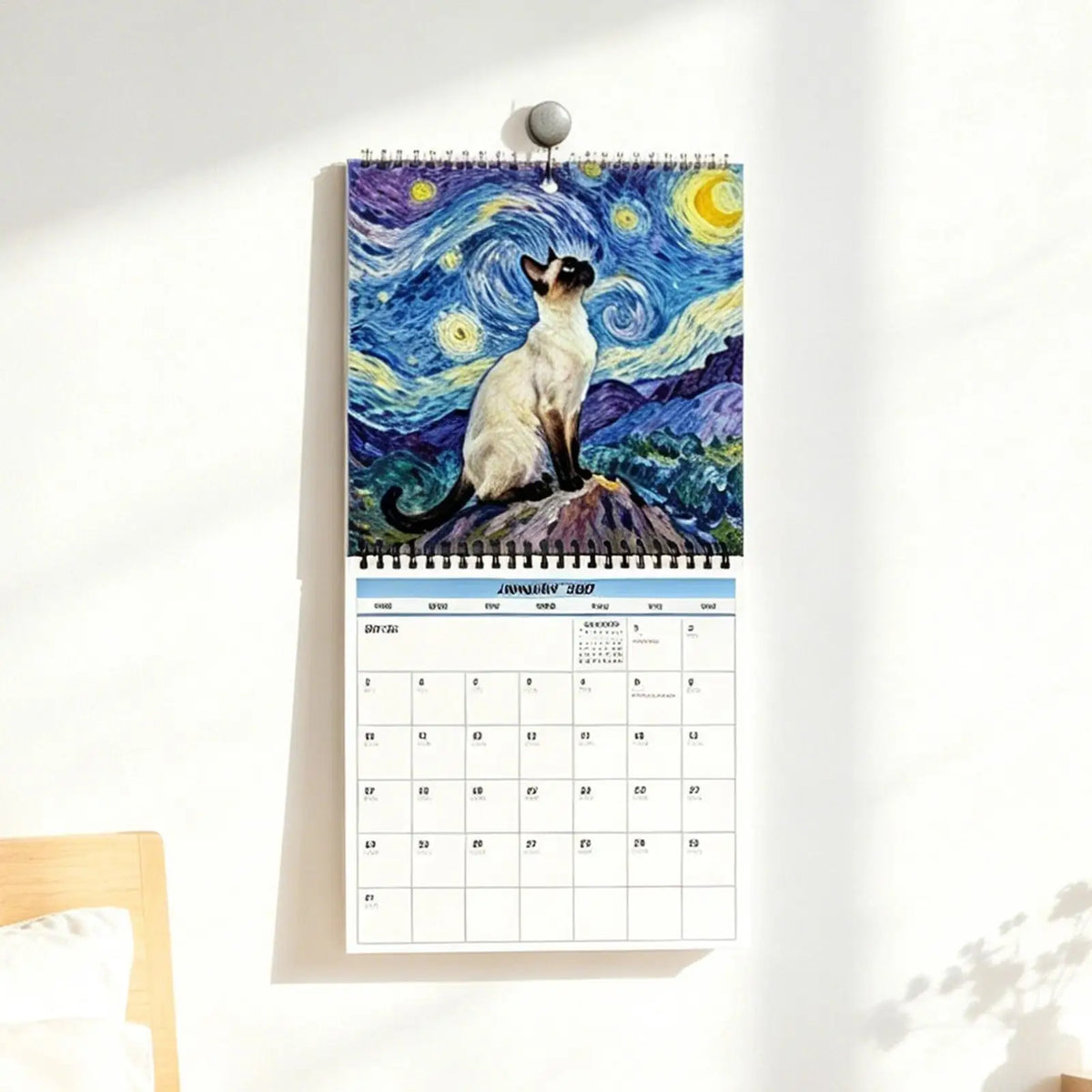 2027 Maine Coon Wall Calendar – 12-Month Cat Planner