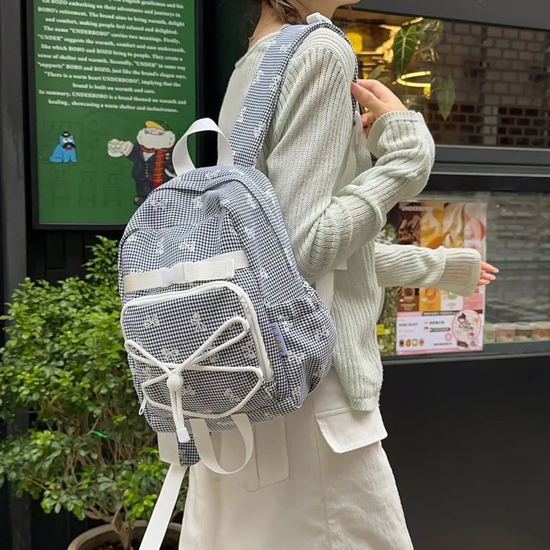Women's Large Capacity Bowknot Nylon Backpack – Work & School