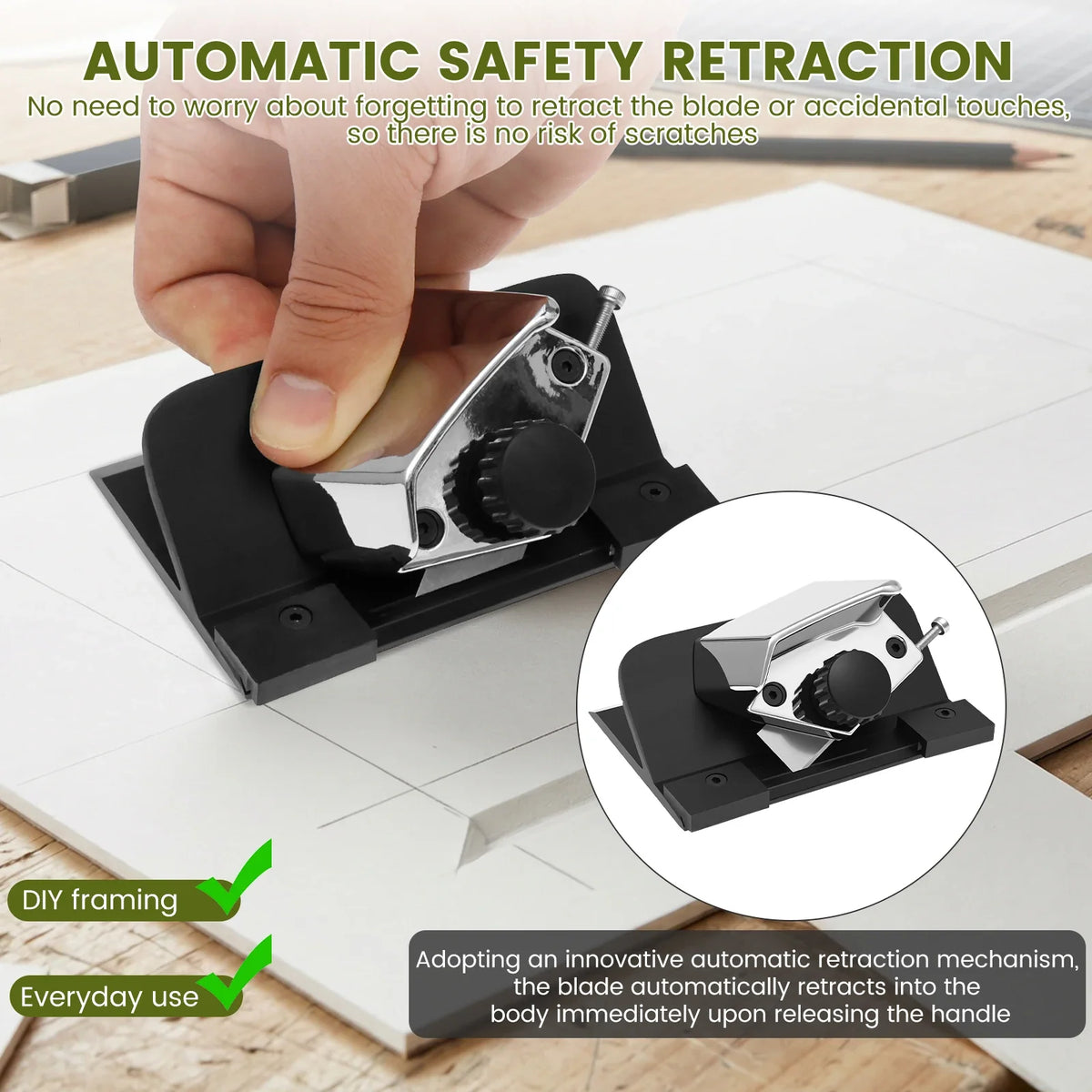 Toorise 45° Bevel Retractable Mat Cutter – Framing Tool