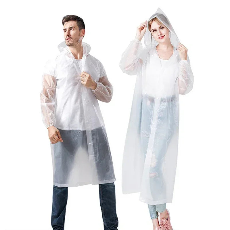 Disposable Waterproof Rain Poncho – Hooded Outdoor Raincoat