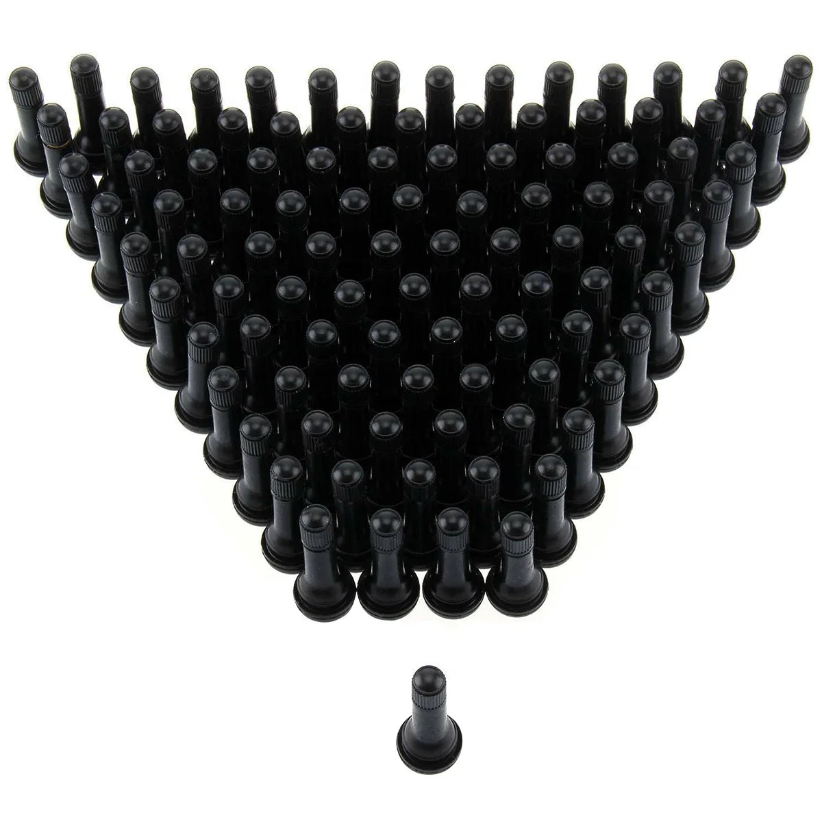 100Pcs TR414 Snap-In Tubeless Tire Valve Stems – Universal Fit