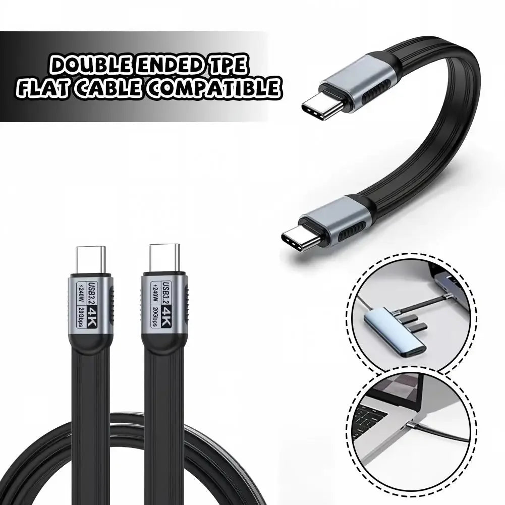 USB-C Cable 240W PD 20Gbps 4K@60Hz – Thunderbolt 5/4/3