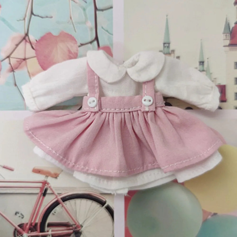 Printed Long Sleeve Doll Dress – 1/12 BJD OB11 Clothes