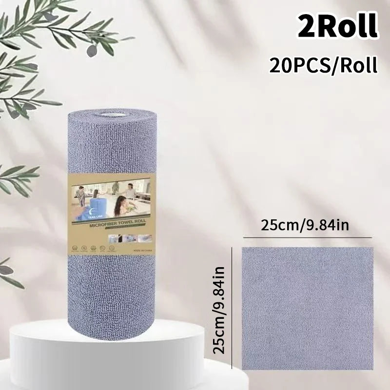 Microfiber Tear-Off Cleaning Cloth Roll – Reusable Dish Towels