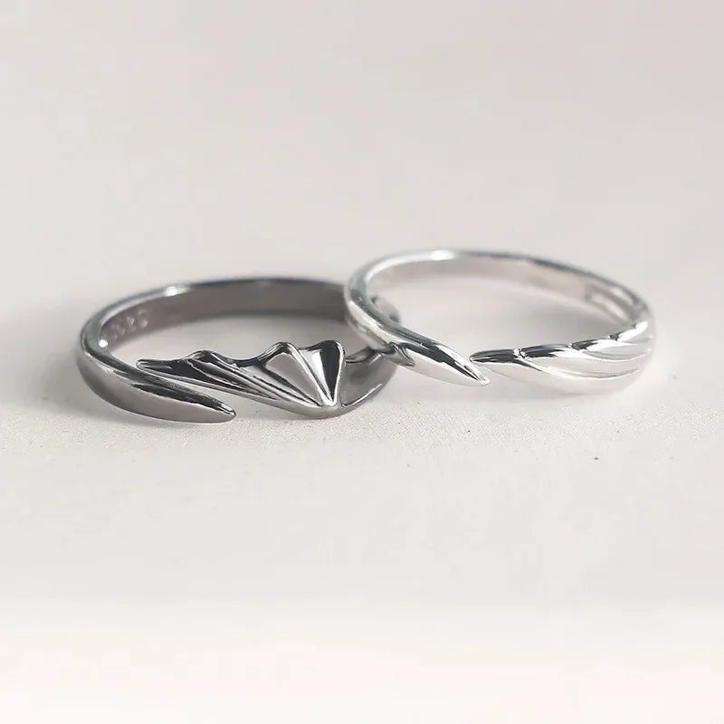 2pcs Angel & Devil Couple Rings Black White Unisex Set