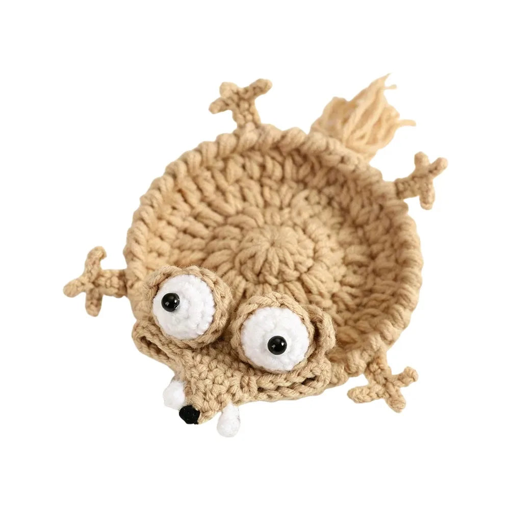 Handmade Crochet Animal Coaster – Cute Knitted Cup Mat