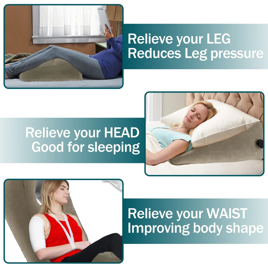 Portable Inflatable Wedge Pillow – Lumbar, Leg & Travel