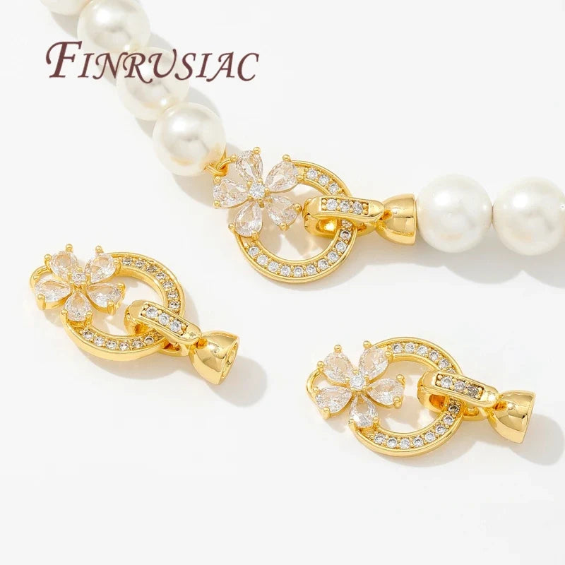 18K Gold Plated Zircon Clasp Connectors – DIY Jewelry Making