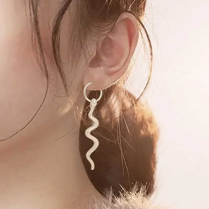 Vintage Snake Dangle Drop Earrings – Zinc Alloy Animal Style