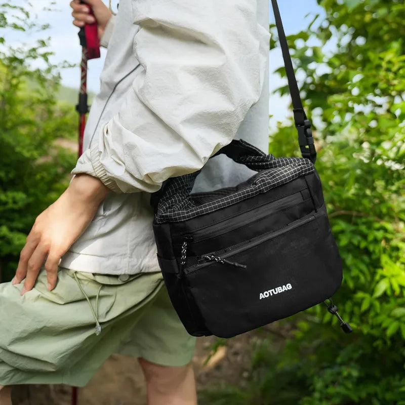 Men's Lightweight Plaid Crossbody Bag – Casual Shoulder Bag