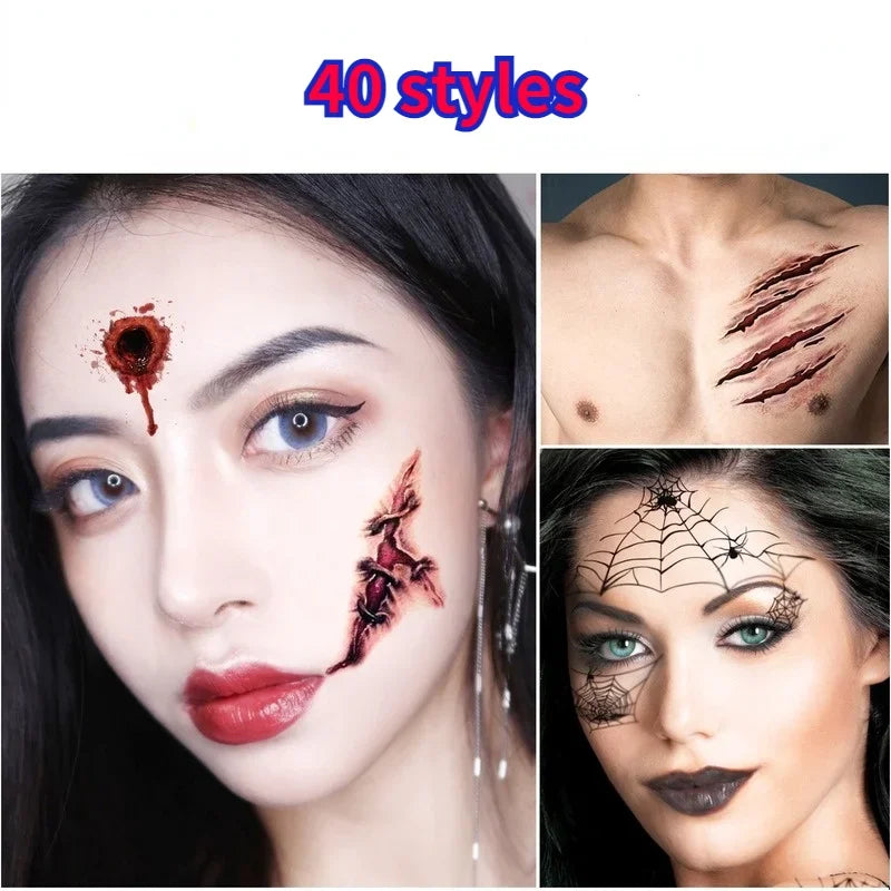 Halloween Scar Spider Temporary Tattoo Stickers – 40 Designs