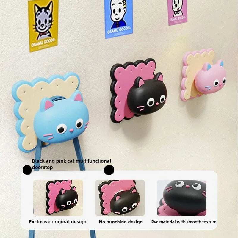 Cute Cat Silicone Door Stopper & Anti-Collision Handle Pad