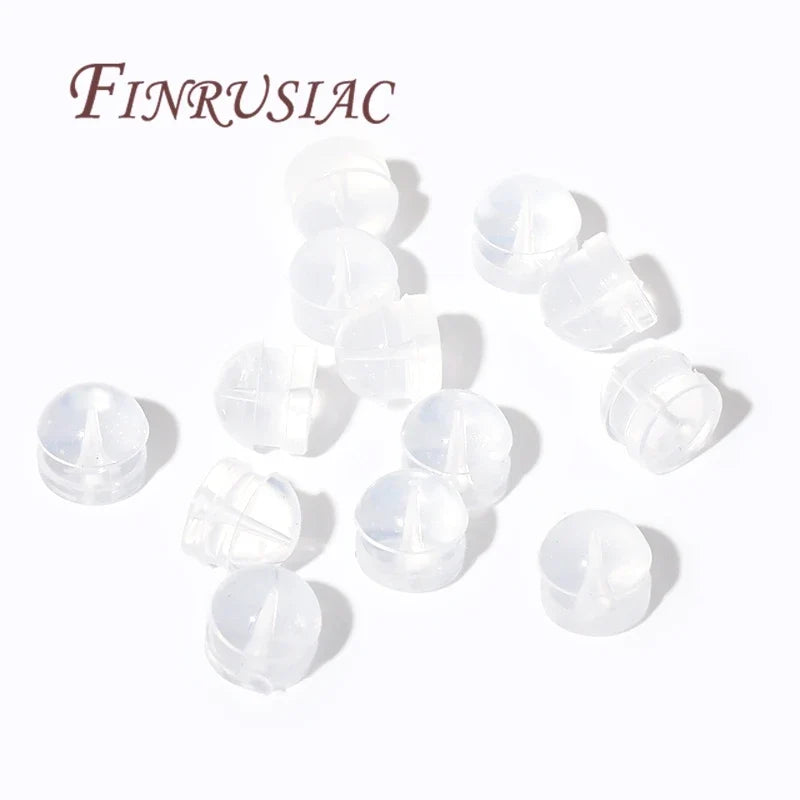 Silicone Earring Backs Stoppers – Gold Plated DIY Findings 50/100Pcs