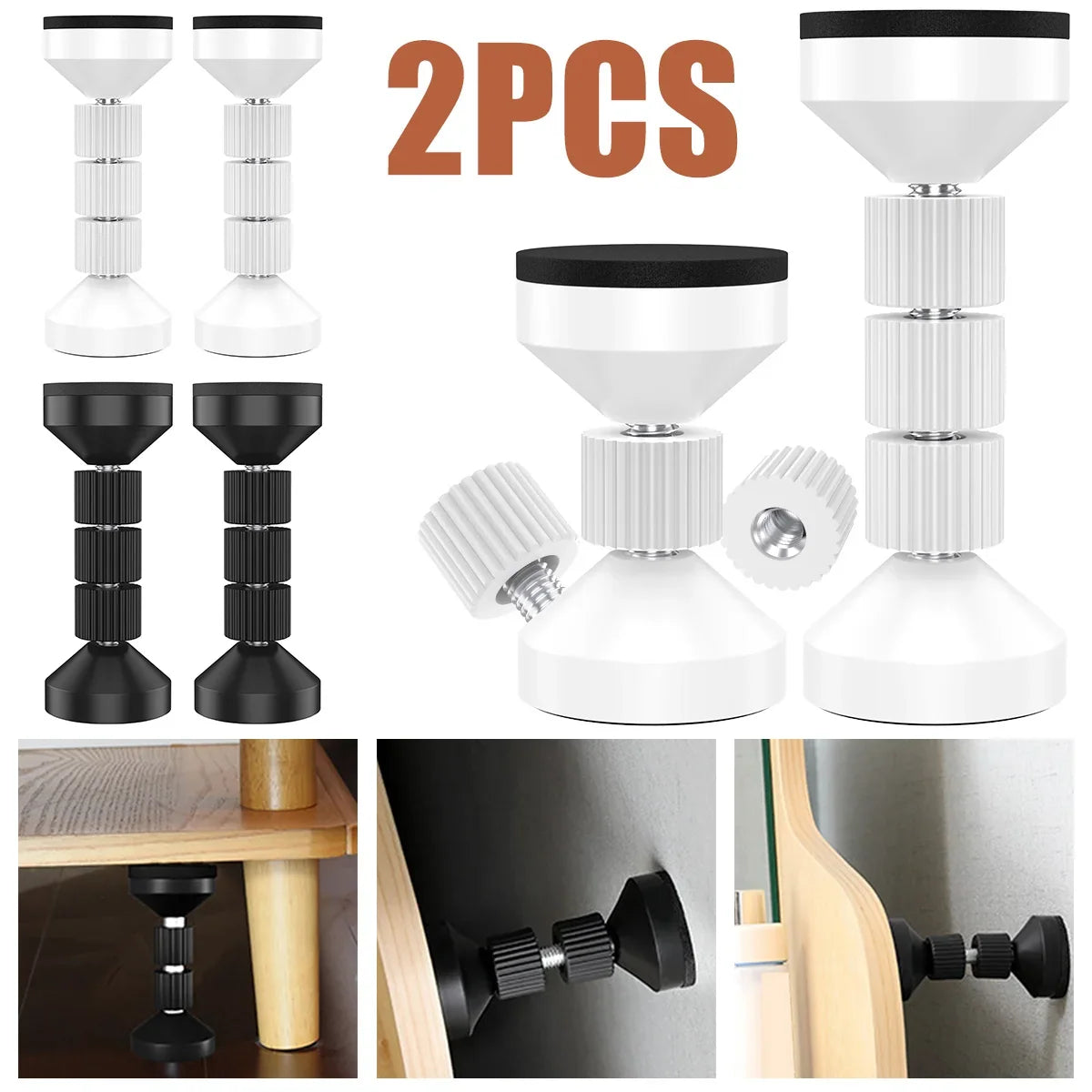 2Pcs Adjustable Bed Frame Anti-Shake Headboard Stopper Fixer