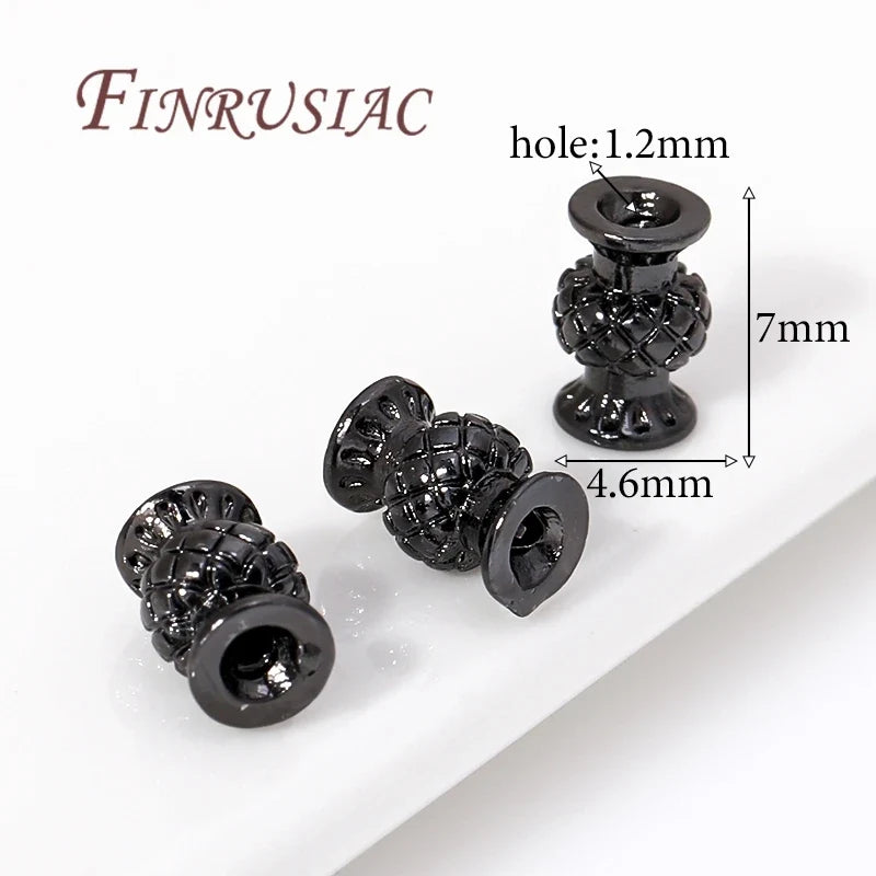 Black Vase Spacer Beads – Gold Plated Brass DIY Jewelry Findings