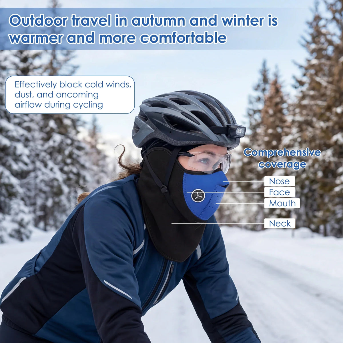 Windproof Cycling Face Mask with Breathing Valve & Neck Gaiter