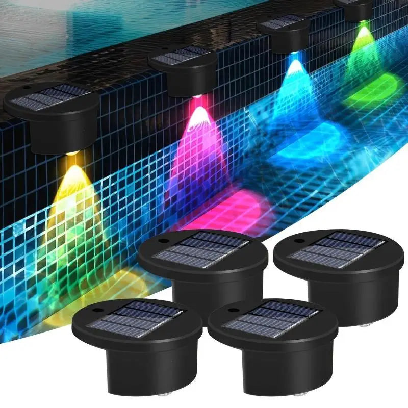 Solar RGB LED Garden Step & Pool Edge Light – Waterproof