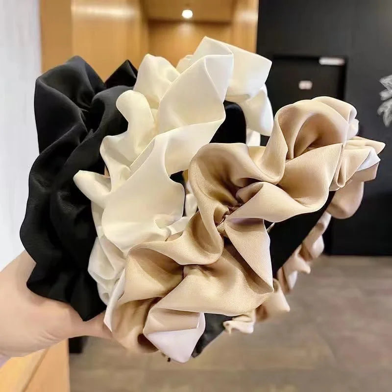 Flower Hair Hoop Headband for Women – Ribbon Hairband