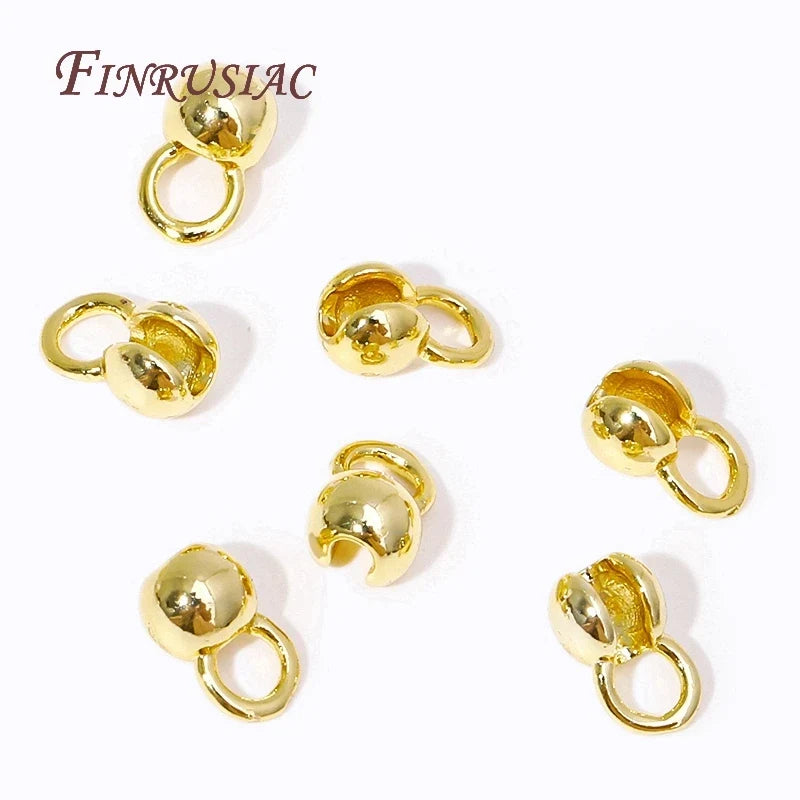 18K Gold Plated Clam Shell Bead Tips & Crimp Findings – 10/20 Pcs