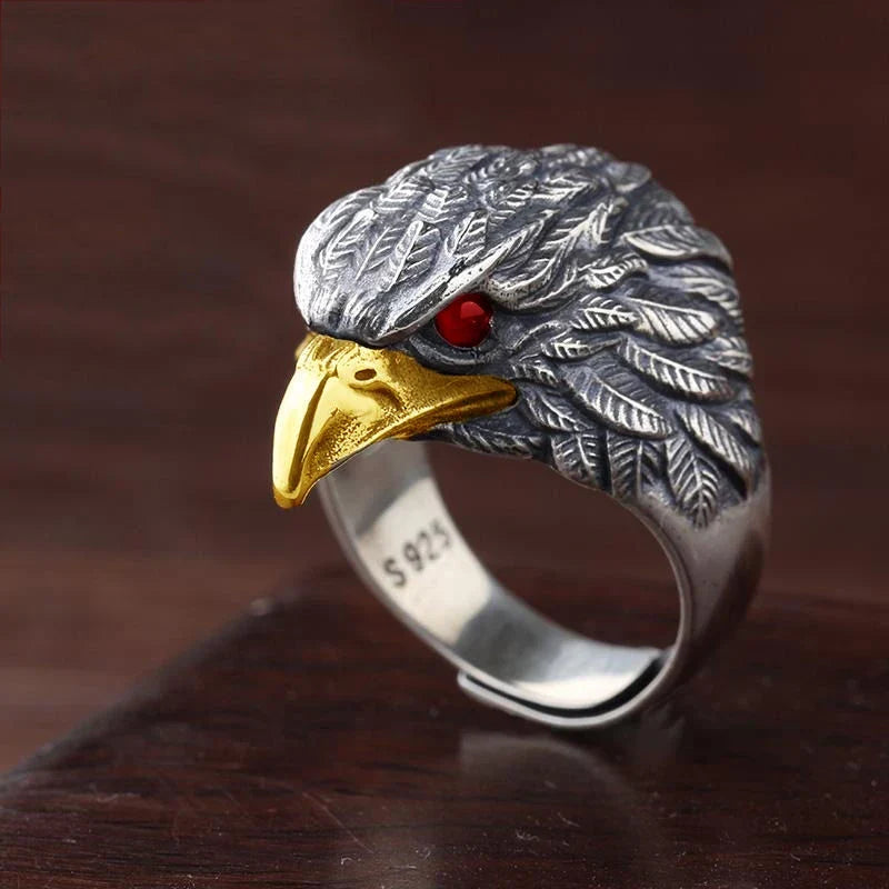 Vintage Punk Adjustable Ring – Eagle Tiger Snake Charm