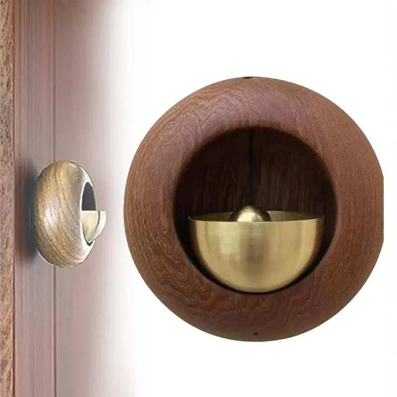 Black Walnut Wood Magnetic Entry Door Bell Hanging Chime