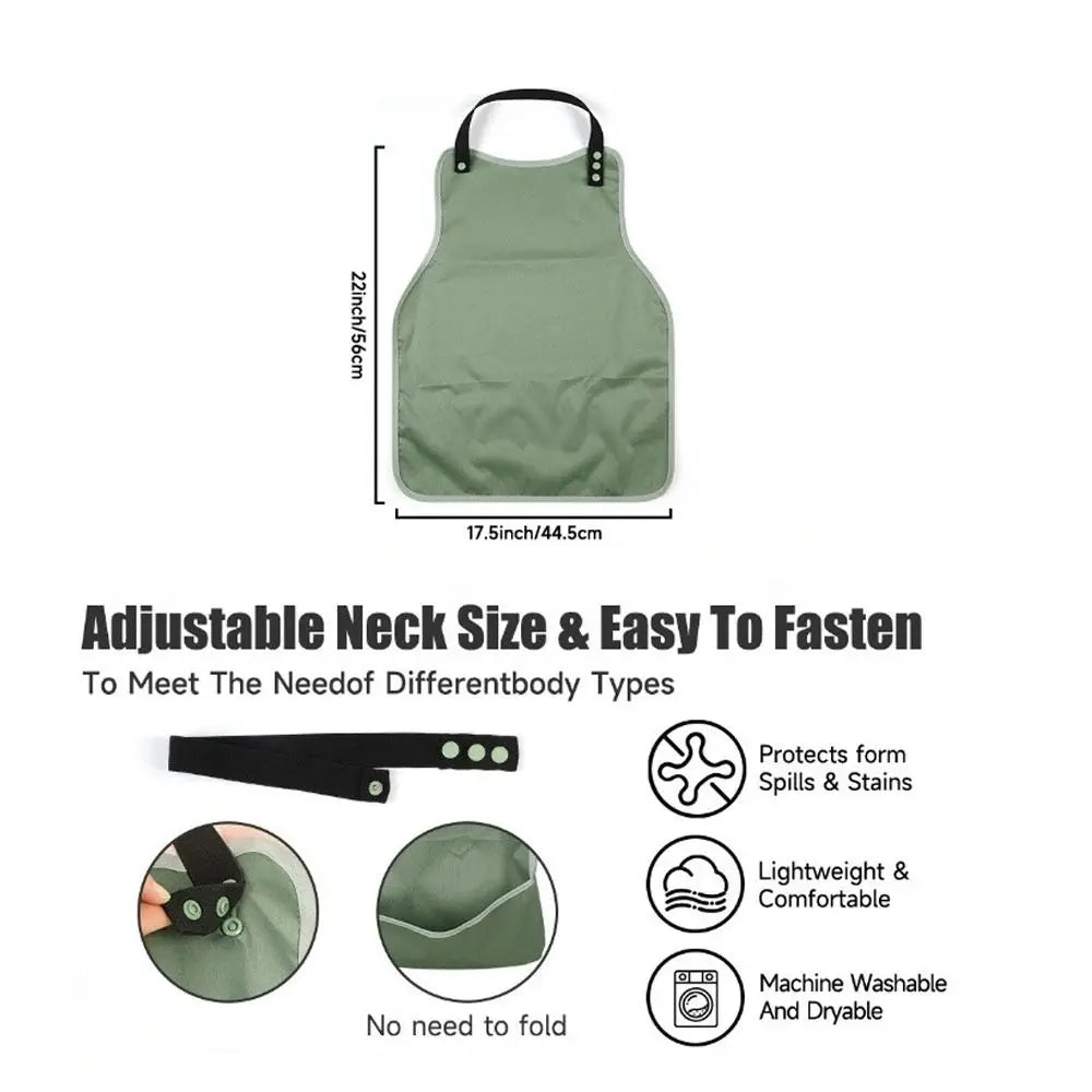 Waterproof Reusable Adult Bib – Spill-Proof Dining Apron