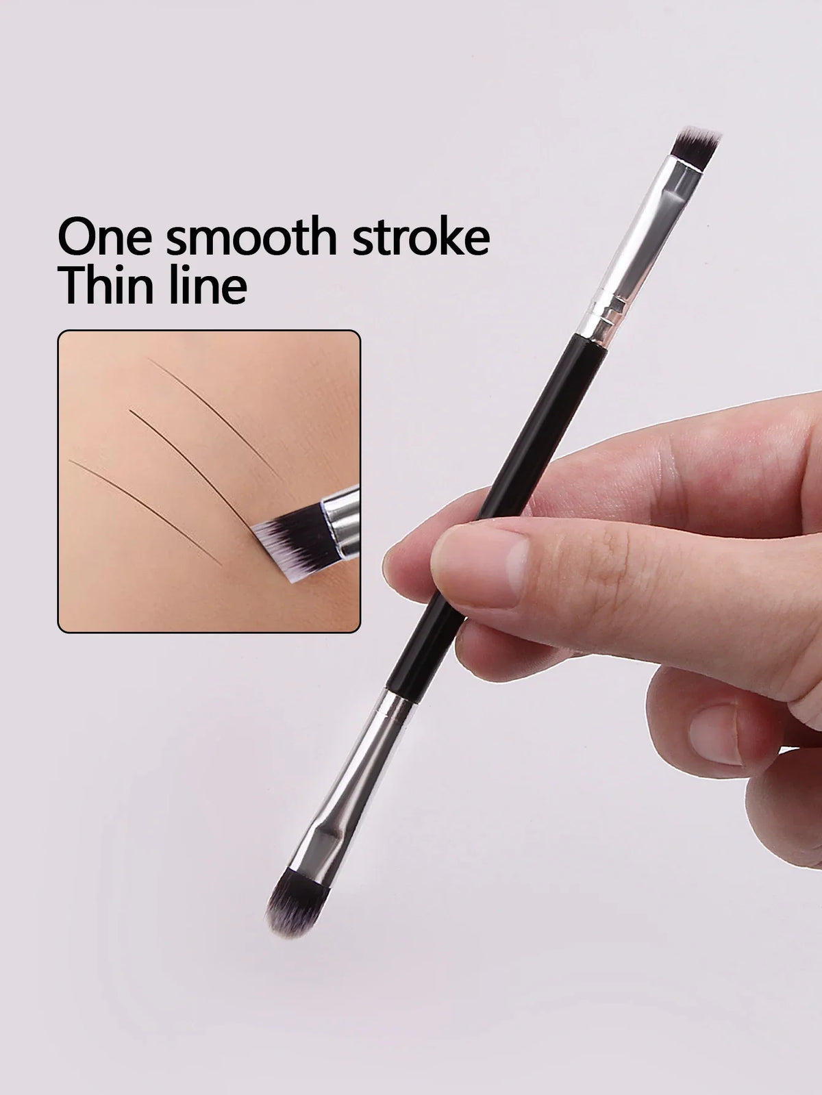 2pcs Double-Ended Eyeshadow & Eyebrow Makeup Brush Set