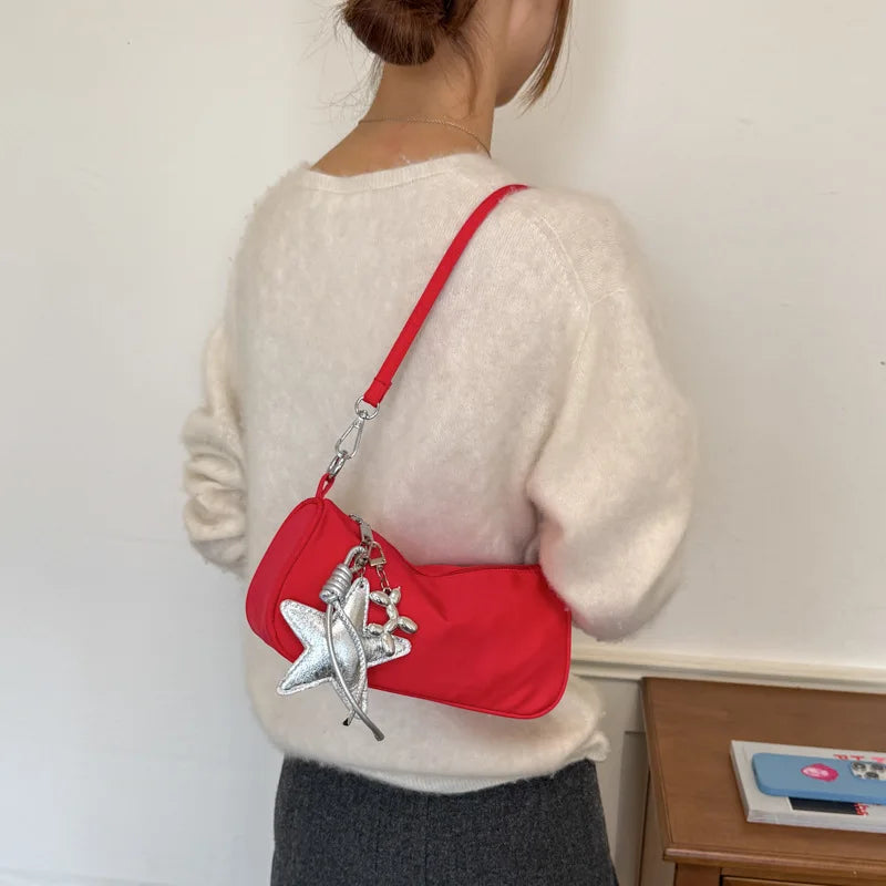 Women's Nylon Shoulder Bag – Stylish Satchel for Daily Use
