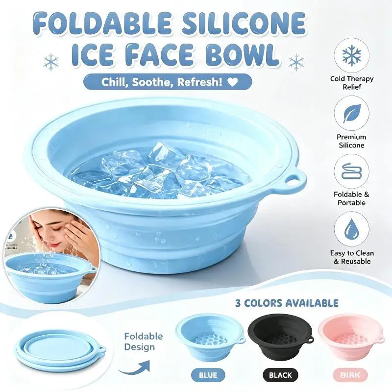 Foldable Silicone Ice Facial Basin – Portable Cold Therapy Bowl