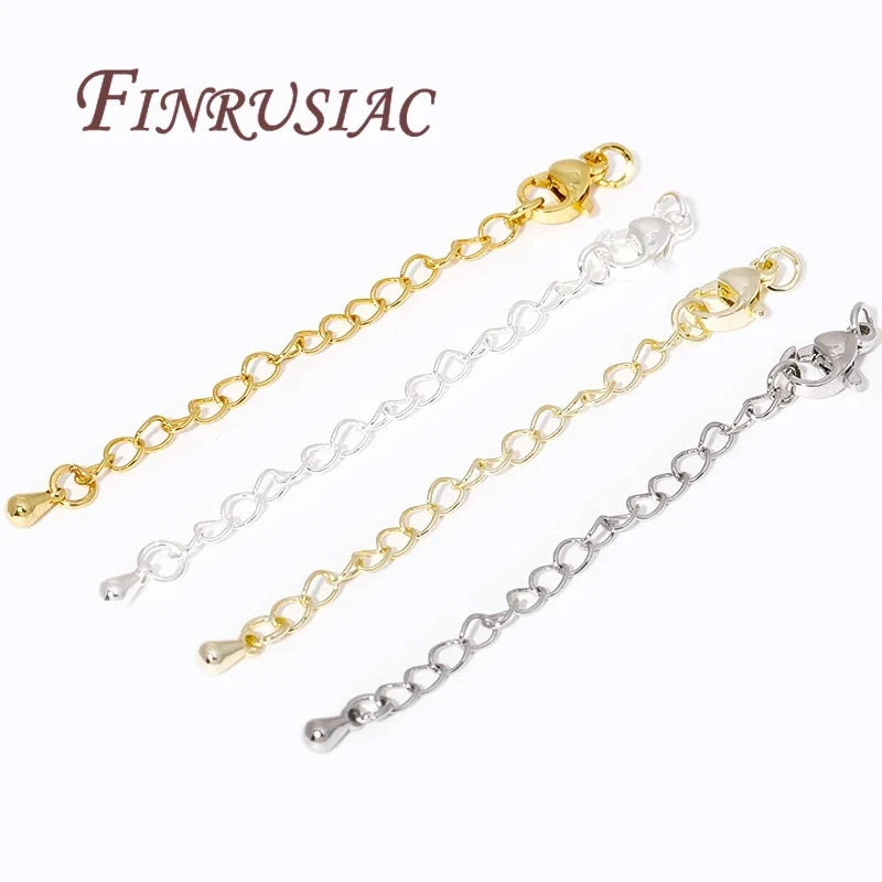 18K Gold Plated Extension Tail Chains with Lobster Clasps | DIY