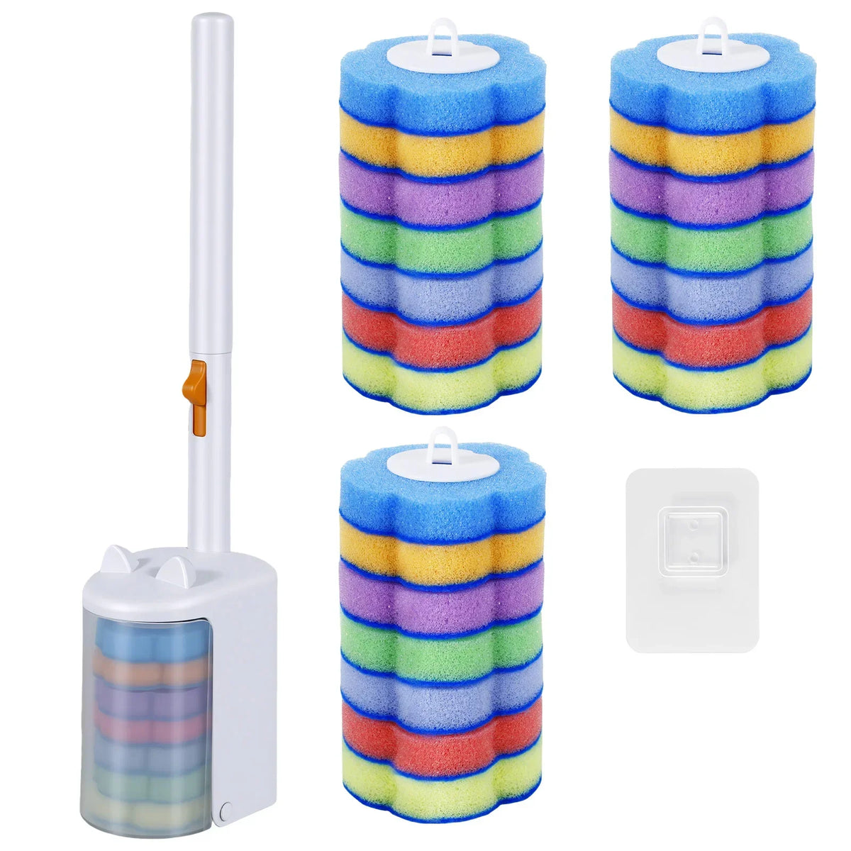 Toilet Brush Kit – 21 Disposable Heads & Wall Mount Holder