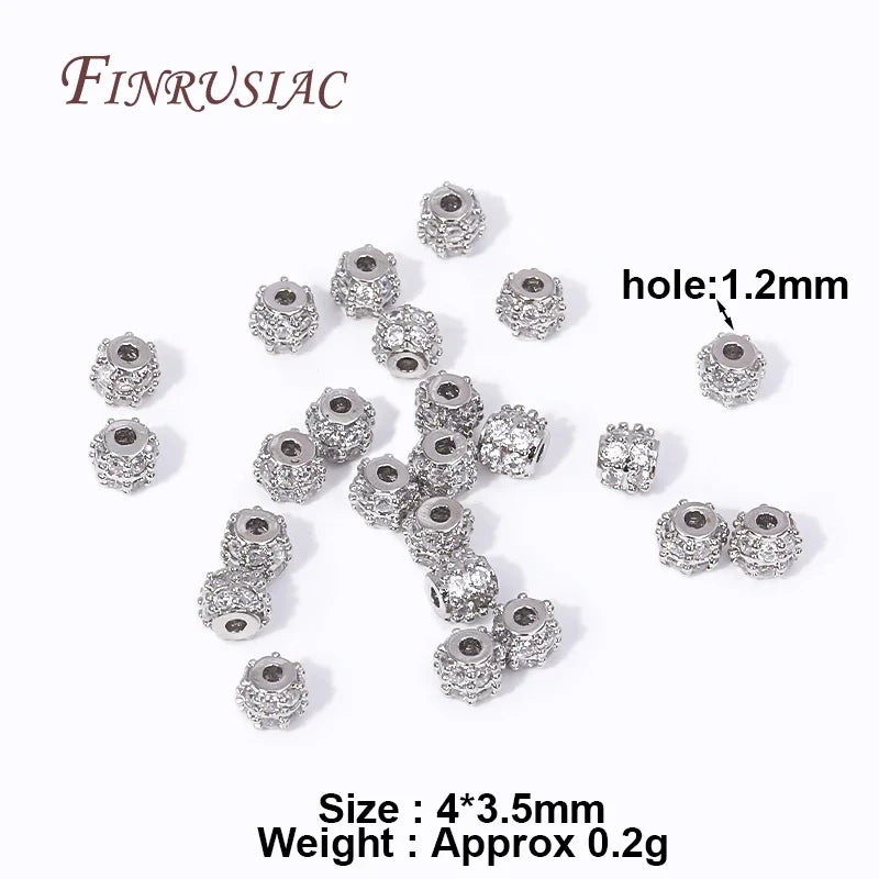 18K Gold Plated Zircon Round Spacer Beads – DIY Jewelry Making