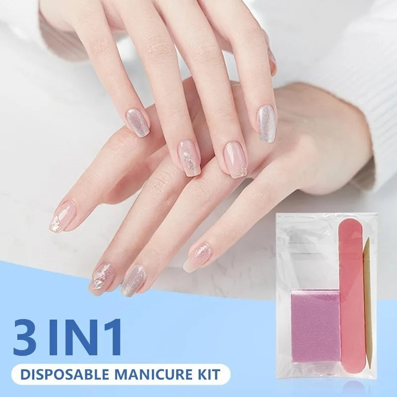 10-Set Disposable Manicure Kit – Nail File, Buffer & Stick