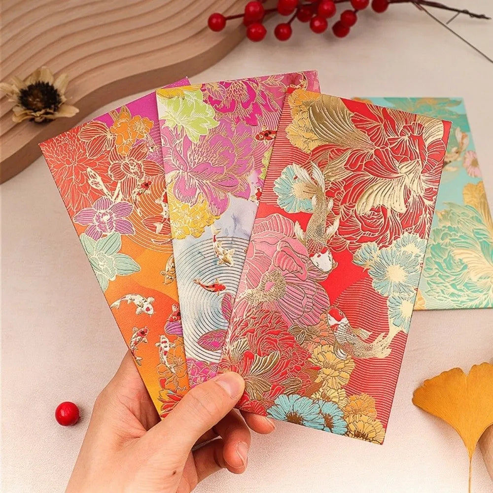6pcs Floral Thank You Cards Golden Accents – Wedding & Birthday