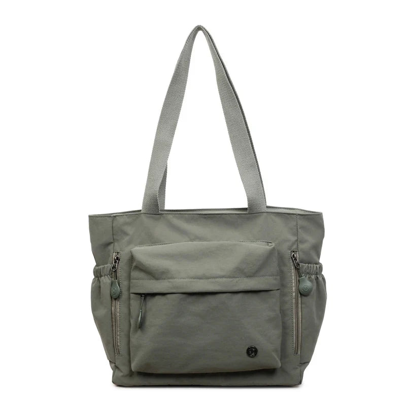 Nixie Japanese Minimalist Tote Bag – Large Nylon Shoulder Bag