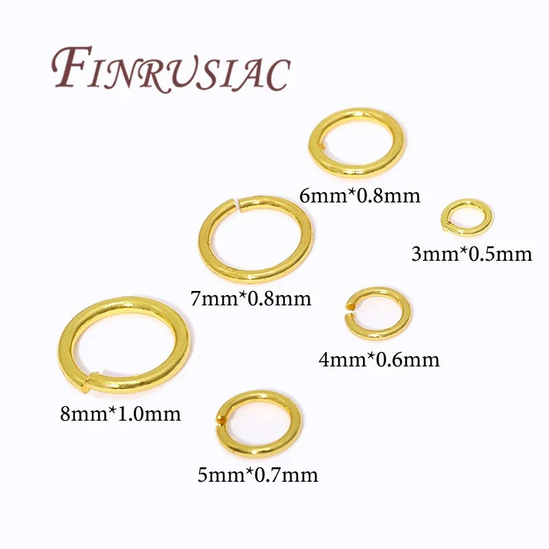 Gold Plated Open Jump Rings 3–8mm | DIY Jewelry Connectors