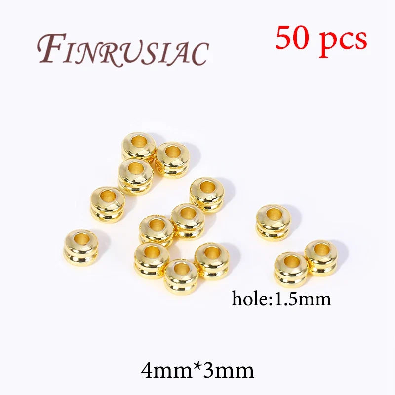 Gold Plated Brass Spacer Beads – DIY Jewelry Findings 6mm×8mm