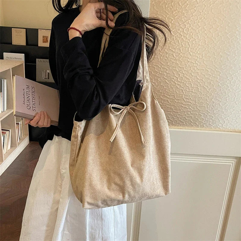 Women's Vintage Suede Shoulder Bag – Large Capacity Tote