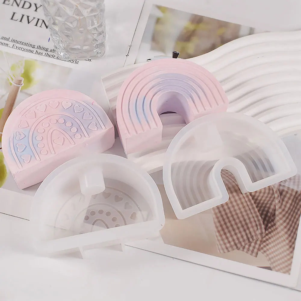 Silicone Candle Mold – Cake Slice, Rainbow Arch & U-Shape