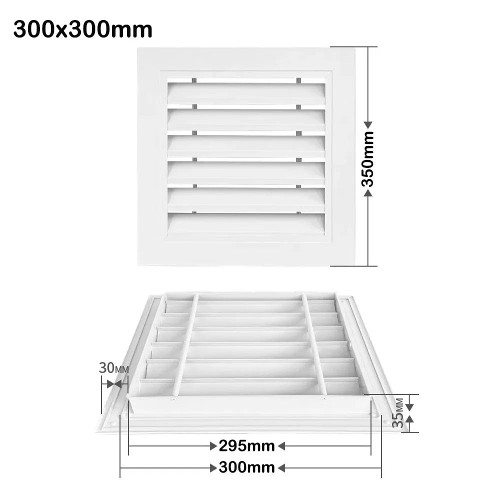 Aluminum Square Return Air Vent Grille White – Multi-Size Cover