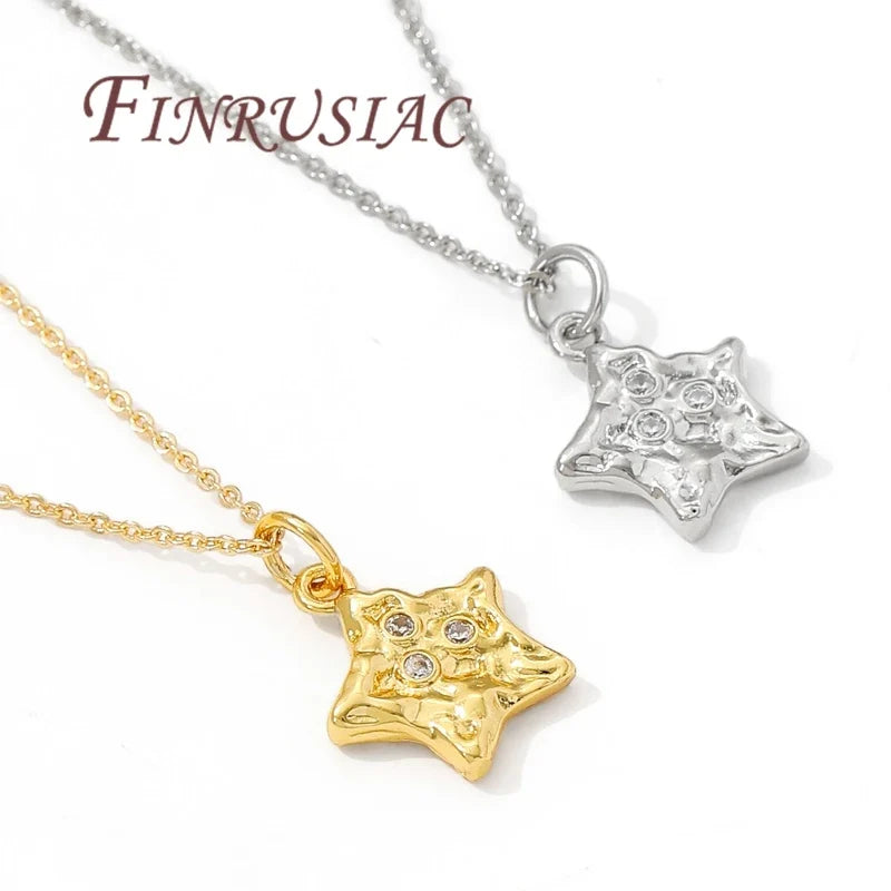 18K Gold Plated Star Charms for DIY Earrings & Necklace Pendants