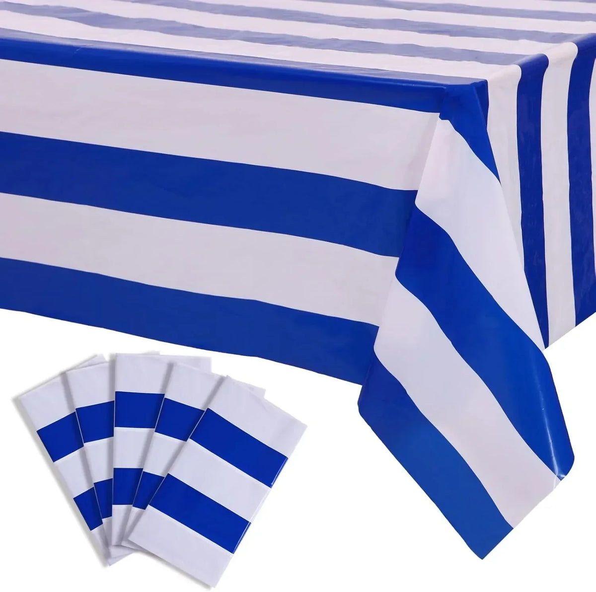Pink & White Striped Disposable Tablecloth 54x108" Party Cover