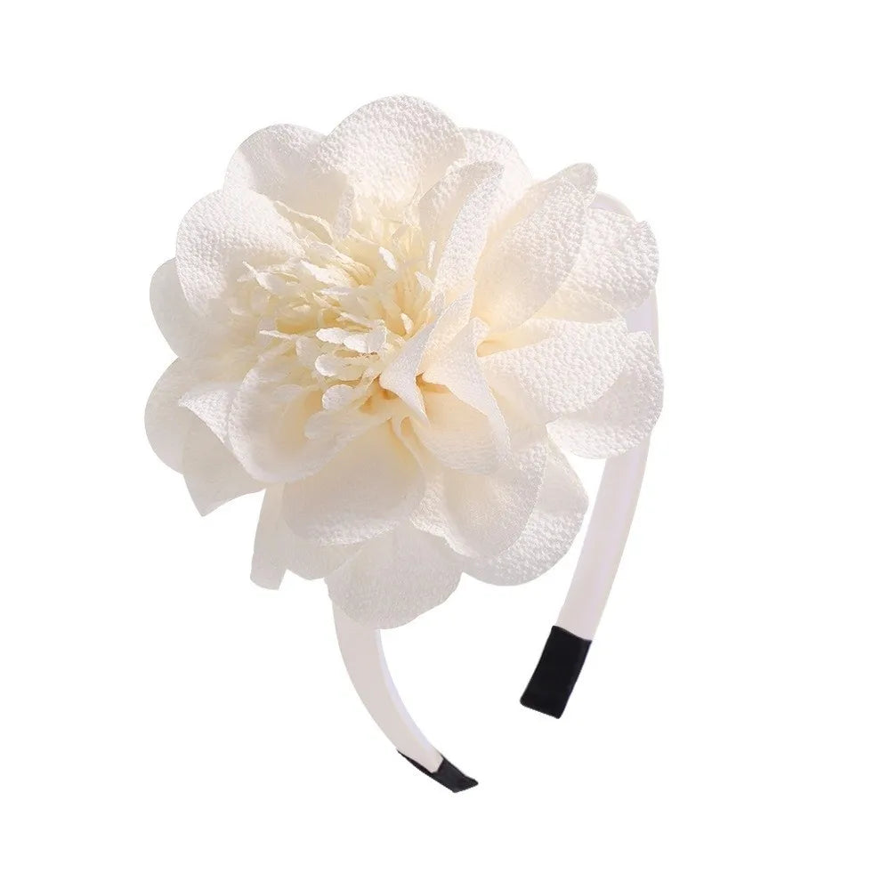 Girls Big Flower Crown Headband – Princess Grosgrain Hairband