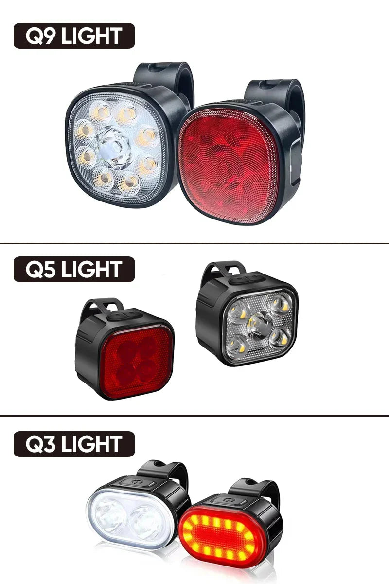 USB Rechargeable Bike Light Set – Front & Rear LED Cycling