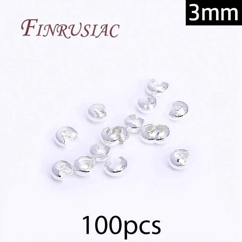 18K Gold Plated Crimp Beads, End Caps & Lobster Clasps