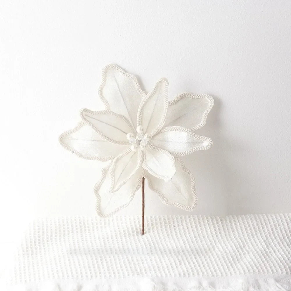 Large Artificial Christmas Glitter Flower – Festive Party Décor