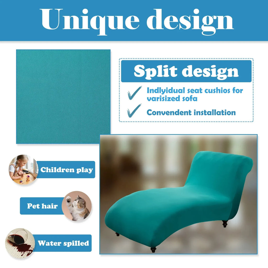 Armless Chaise Lounge Slipcover – Stretch Full Wrap Protector